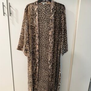 All Saints Brown Animal Print Kimono